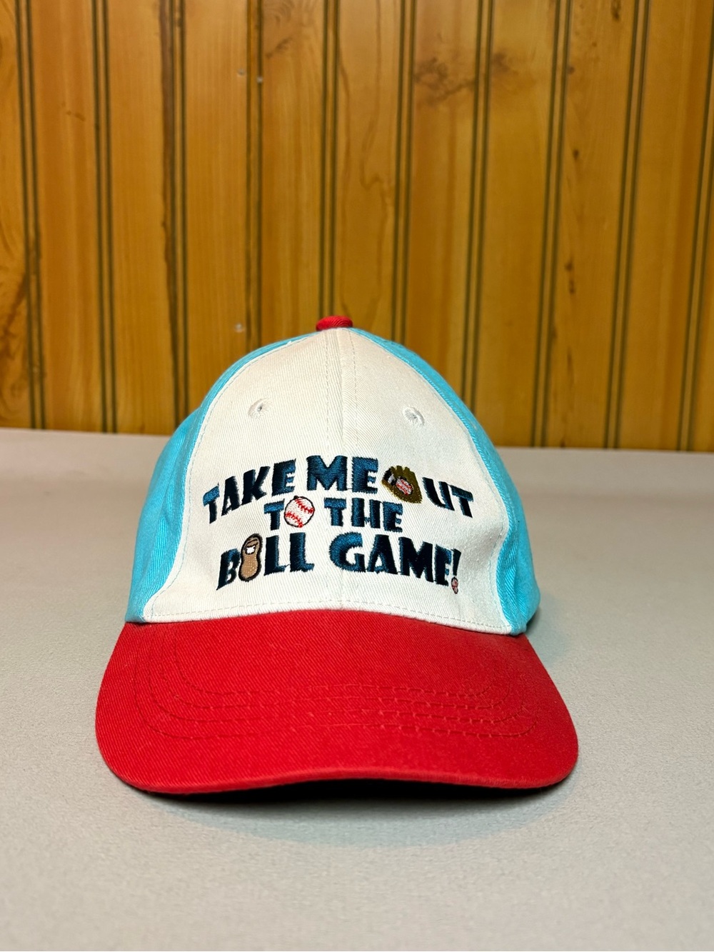 Take Me Out to the Ball Game Red & Blue Baseball Cap